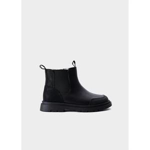 NEW MAYORAL kid's leather chelsea biker boot mid in black